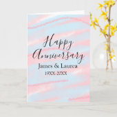 Happy anniversary wedding name date year pastel  カード (黄色い花)