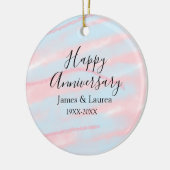 Happy anniversary wedding name date year pastel  セラミックオーナメント (左)