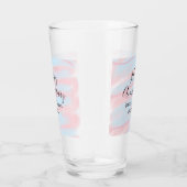 Happy anniversary wedding name date year pastel  タンブラーグラス (右)