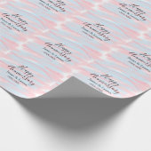 Happy anniversary wedding name date year pastel  ラッピングペーパー (角)