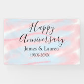 Happy anniversary wedding name date year pastel  横断幕 (横)
