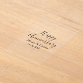 Happy anniversary wedding name date year simple mi アクリル招待状 (レイダウン)