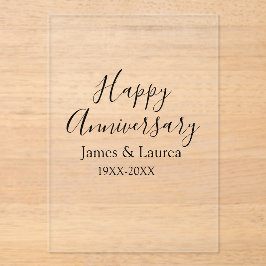 Happy anniversary wedding name date year simple mi アクリル招待状