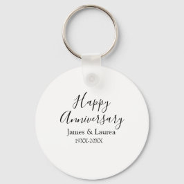 Happy anniversary wedding name date year simple mi キーホルダー
