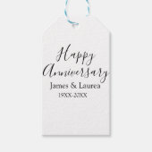 Happy anniversary wedding name date year simple mi ギフトタグ (正面)