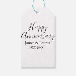 Happy anniversary wedding name date year simple mi ギフトタグ