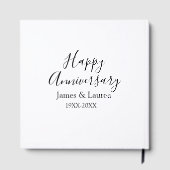 Happy anniversary wedding name date year simple mi ゲストブック (裏面)