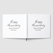 Happy anniversary wedding name date year simple mi ゲストブック (全面)