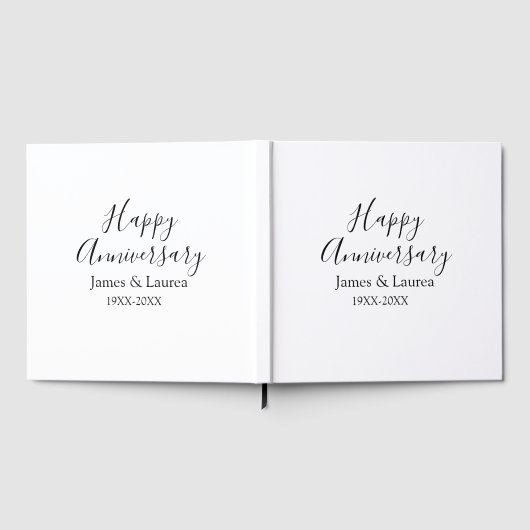 Happy anniversary wedding name date year simple mi ゲストブック (全面)