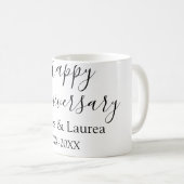 Happy anniversary wedding name date year simple mi コーヒーマグカップ (正面右)