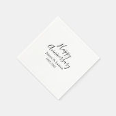 Happy anniversary wedding name date year simple mi スタンダードカクテルナプキン (角)