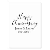 Happy anniversary wedding name date year simple mi テーブルナンバー (裏面)