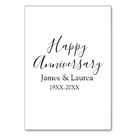 Happy anniversary wedding name date year simple mi テーブルナンバー