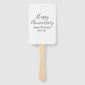 Happy anniversary wedding name date year simple mi ハンドファン (裏面)