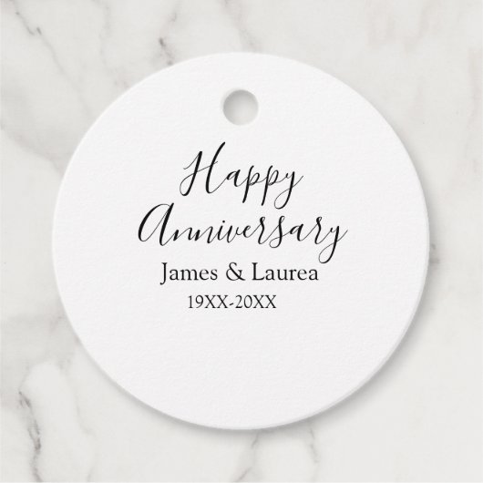 Happy anniversary wedding name date year simple mi フェイバータグ (正面)