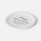 Happy anniversary wedding name date year simple mi ペーパープレート (アングル)