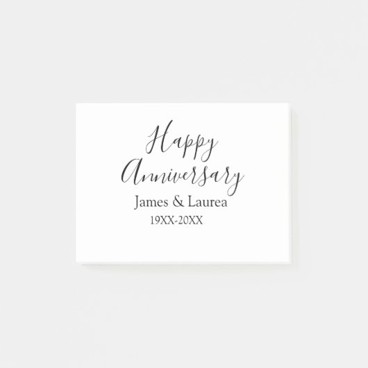 Happy anniversary wedding name date year simple mi ポストイット (正面)