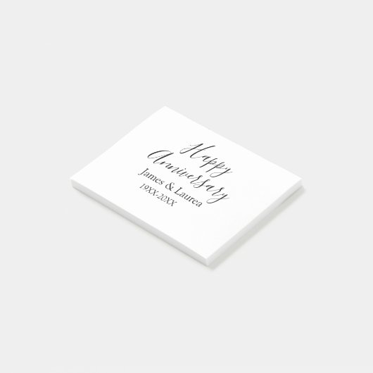 Happy anniversary wedding name date year simple mi ポストイット (アングル)