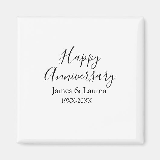 Happy anniversary wedding name date year simple mi マグネット (正面)