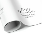 Happy anniversary wedding name date year simple mi ラッピングペーパー (ロールコーナー)