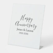 Happy anniversary wedding name date year simple mi 台座サイン (正面)