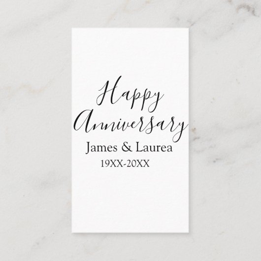 Happy anniversary wedding name date year simple mi 名刺 (裏面)