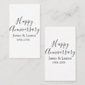 Happy anniversary wedding name date year simple mi 名刺 (正面/裏面)