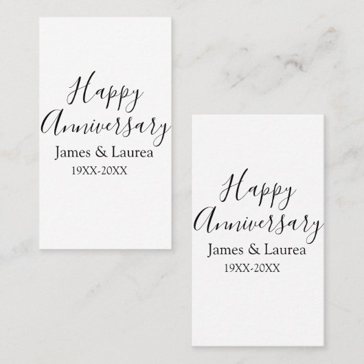 Happy anniversary wedding name date year simple mi 名刺 (正面/裏面)