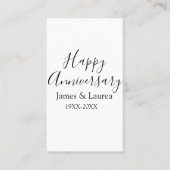 Happy anniversary wedding name date year simple mi 名刺 (正面)