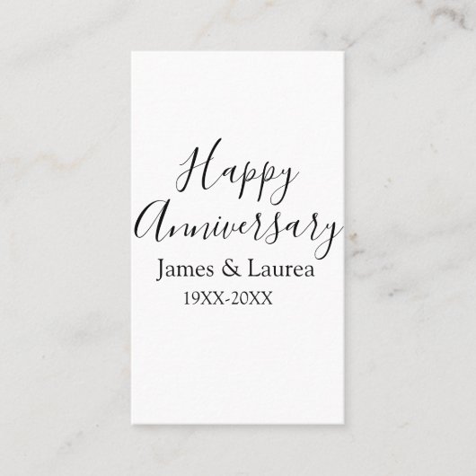 Happy anniversary wedding name date year simple mi 名刺 (正面)