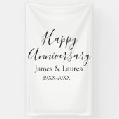 Happy anniversary wedding name date year simple mi 横断幕 (縦)