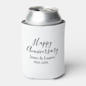 Happy anniversary wedding name date year simple mi 缶クーラー (缶正面)
