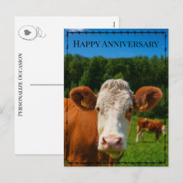 Happy Anniversary Western Cow Ranch & Farm Style  シーズンポストカード