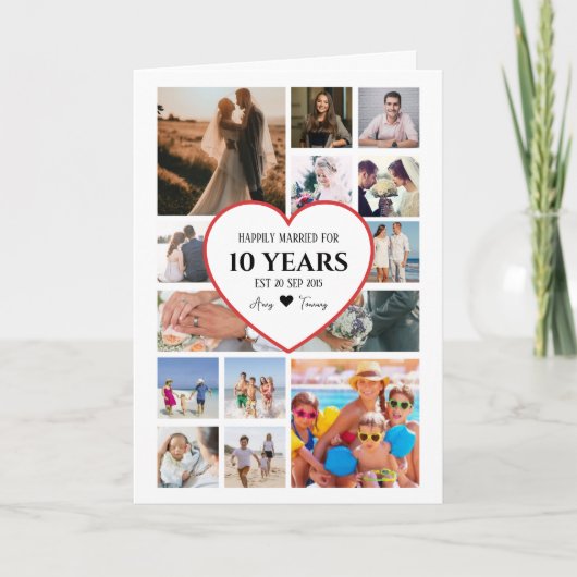 Happy Anniversary With Heart In Centre Photo カード (正面)