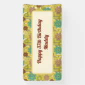 Happy Any Age Birthday Urban Floral Pattern 横断幕 (縦)