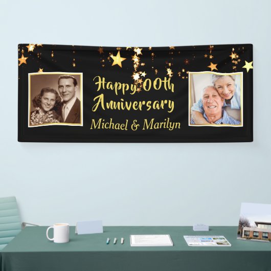 Happy Any Anniversary |星 |その後と今の写真 横断幕 (トレードショー)