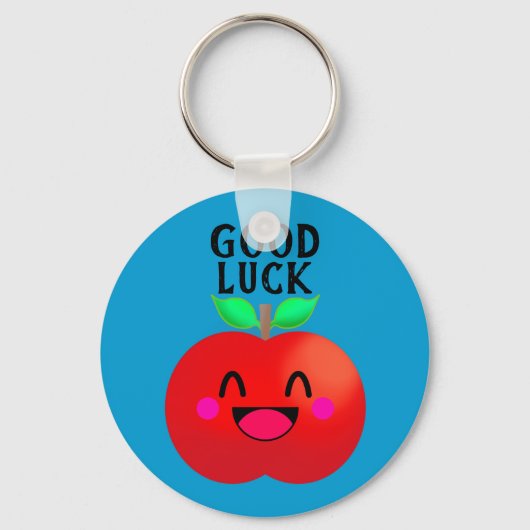 Happy Apple Good Luck甘い純粋なモチベーション キーホルダー (正面)