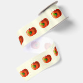 Happy Apple Wormおもしろいのリボン – カスタマイズ可能 サテンリボン (裏面)