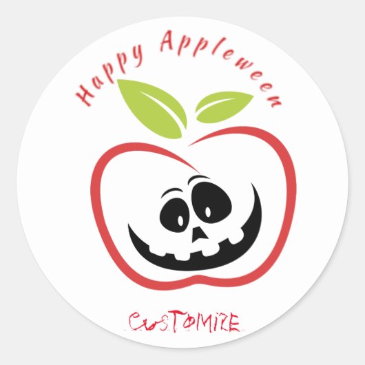 Happy Appleween Jack O'lantern Thunder_Cove ラウンドシール (正面)