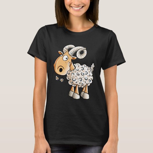 Happy Aries Sheep Zodiac Sign For Aries Tシャツ (正面)