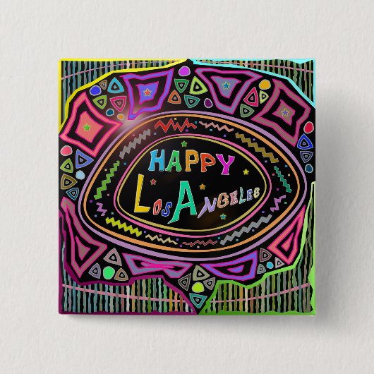 Happy Art: 「Happy Art」ボタン 缶バッジ (正面)
