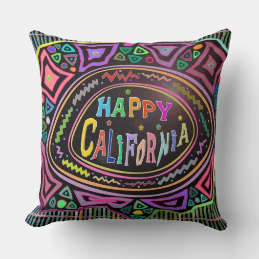 Happy Art: "Happy California"枕 クッション (正面)