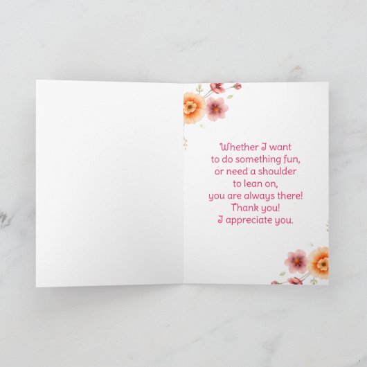 Happy Auntie's Day  カード (内部)