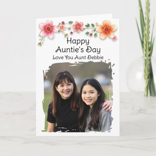 Happy Auntie's Day | Personalized Photo カード (正面)