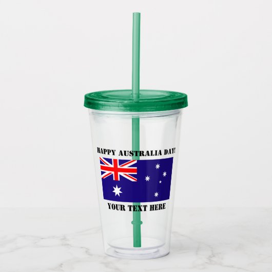 Happy Australia Dayパーティー供給オーストラリア国旗 アクリルタンブラー (正面)