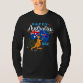 Happy Australia Day Kangaroo Australia Flag Down U Tシャツ (正面)
