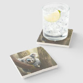 Happy Australian Koala Bear In Tree, Stone Coaster ストーンコースター (横)