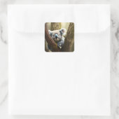 Happy Australian Koala In Tree,スタンプ スクエアシール (バッグ)