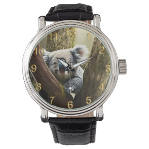Happy Australian Koala In Tree, Wrist Watch 腕時計