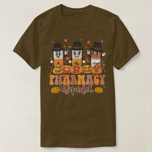 Happy Autumn Fall Pharmacy Squad Pharmacy Crew Tha Tシャツ (デザイン正面)